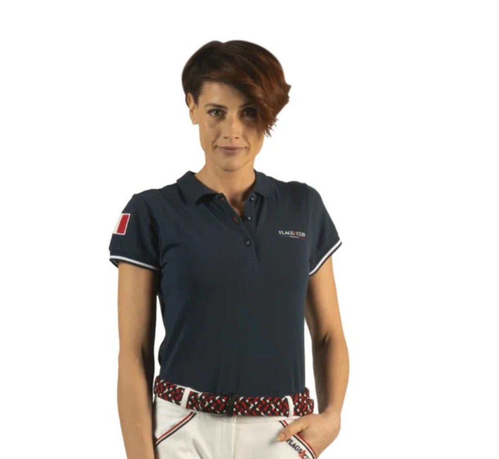 Polo France Dame Flags&Cup Marine