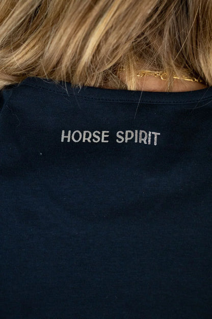 T-Shirt Barcelone Femme Horse Spirit Marine/Argentée