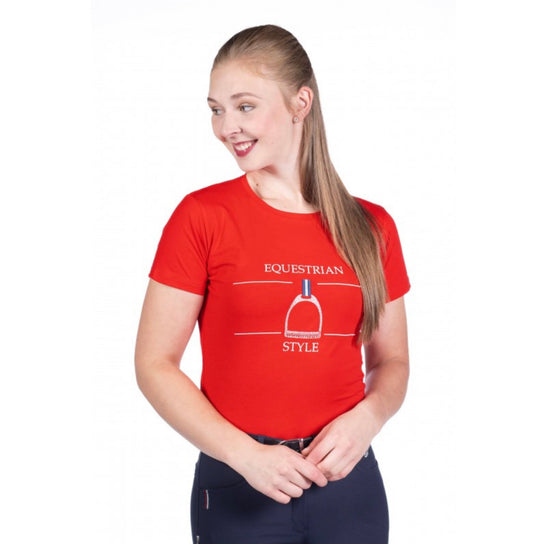 T-shirt Equine Sports Style HKM Rouge