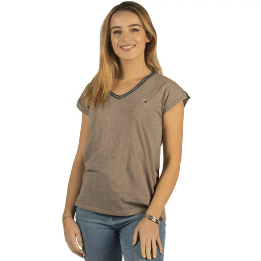 T-Shirt femme Janina Flags & CupTaupe